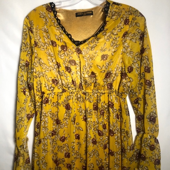 Womens Yellow Summer Dress. Medium - Picture 2 of 7
